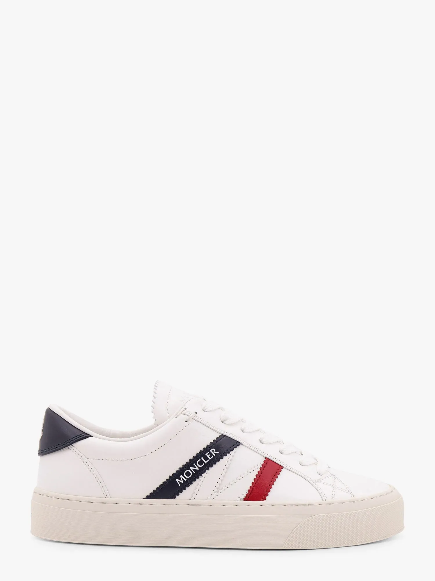Moncler Monaco2 Leather Sneakers With Logo Print