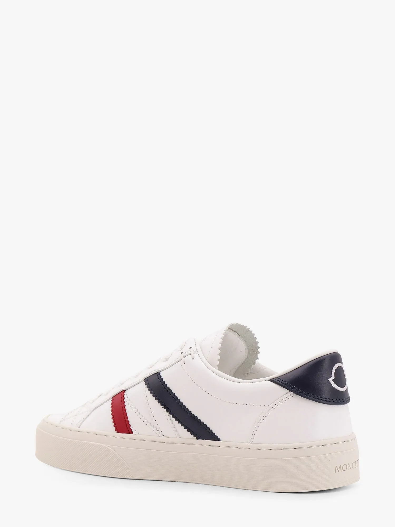 Moncler Monaco2 Leather Sneakers With Logo Print
