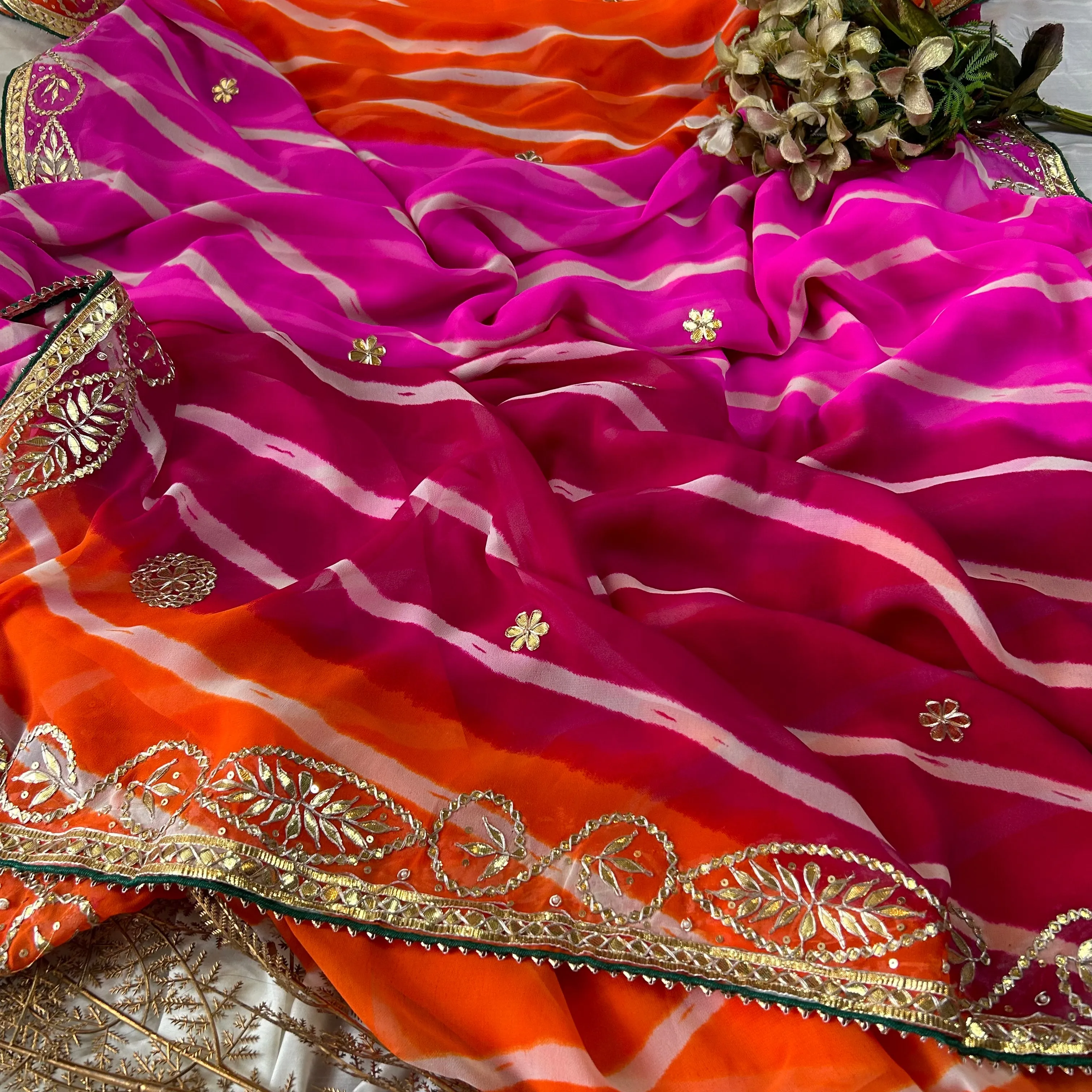 Multi Color Gota Work Saree