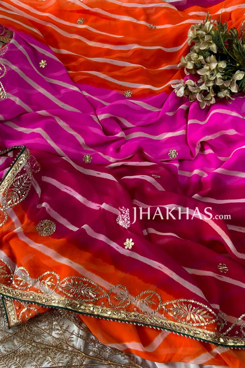 Multi Color Gota Work Saree