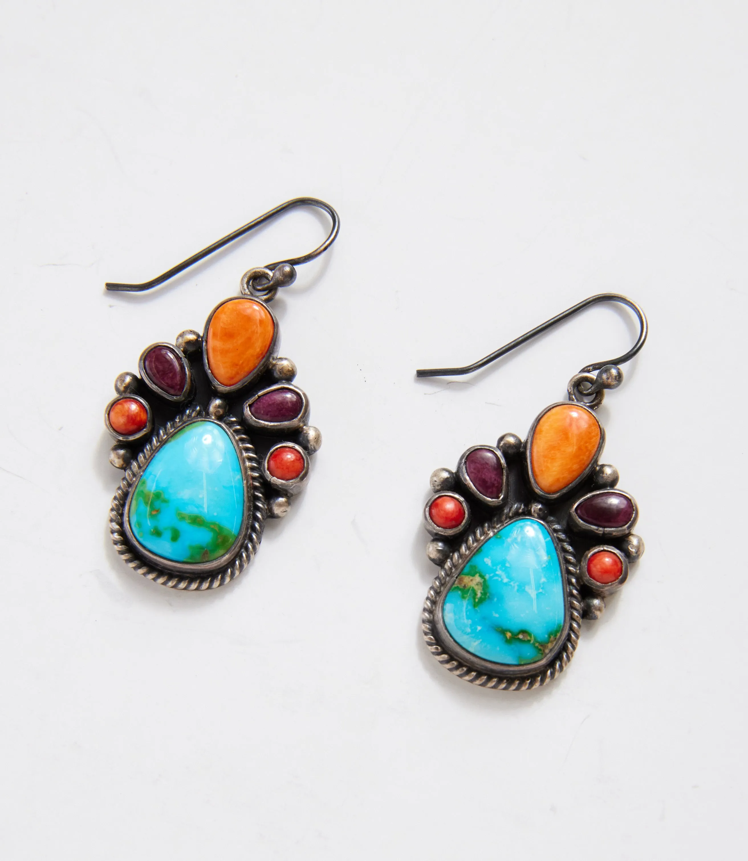 Multi Color Turquoise Necklace And Earring Set