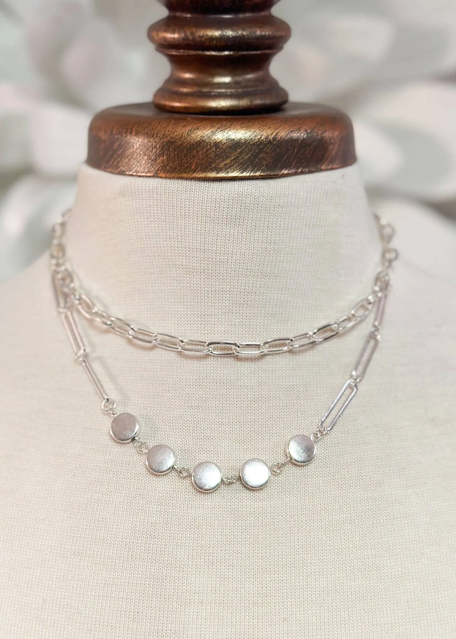 Multi Layer Paper Clip Chain Necklace