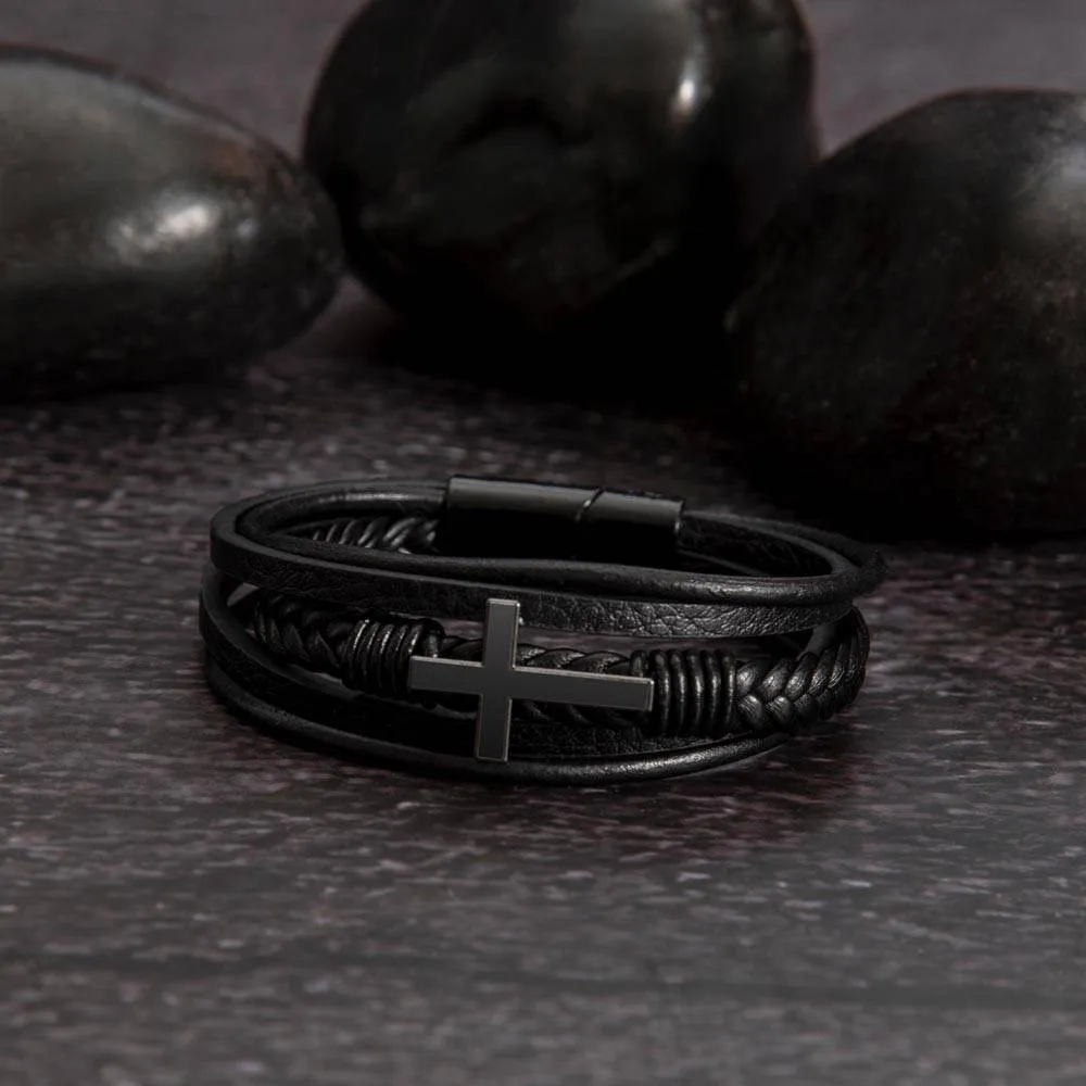 Multi Layer Retro Son PU Leather Bracelet Faith Hope Love