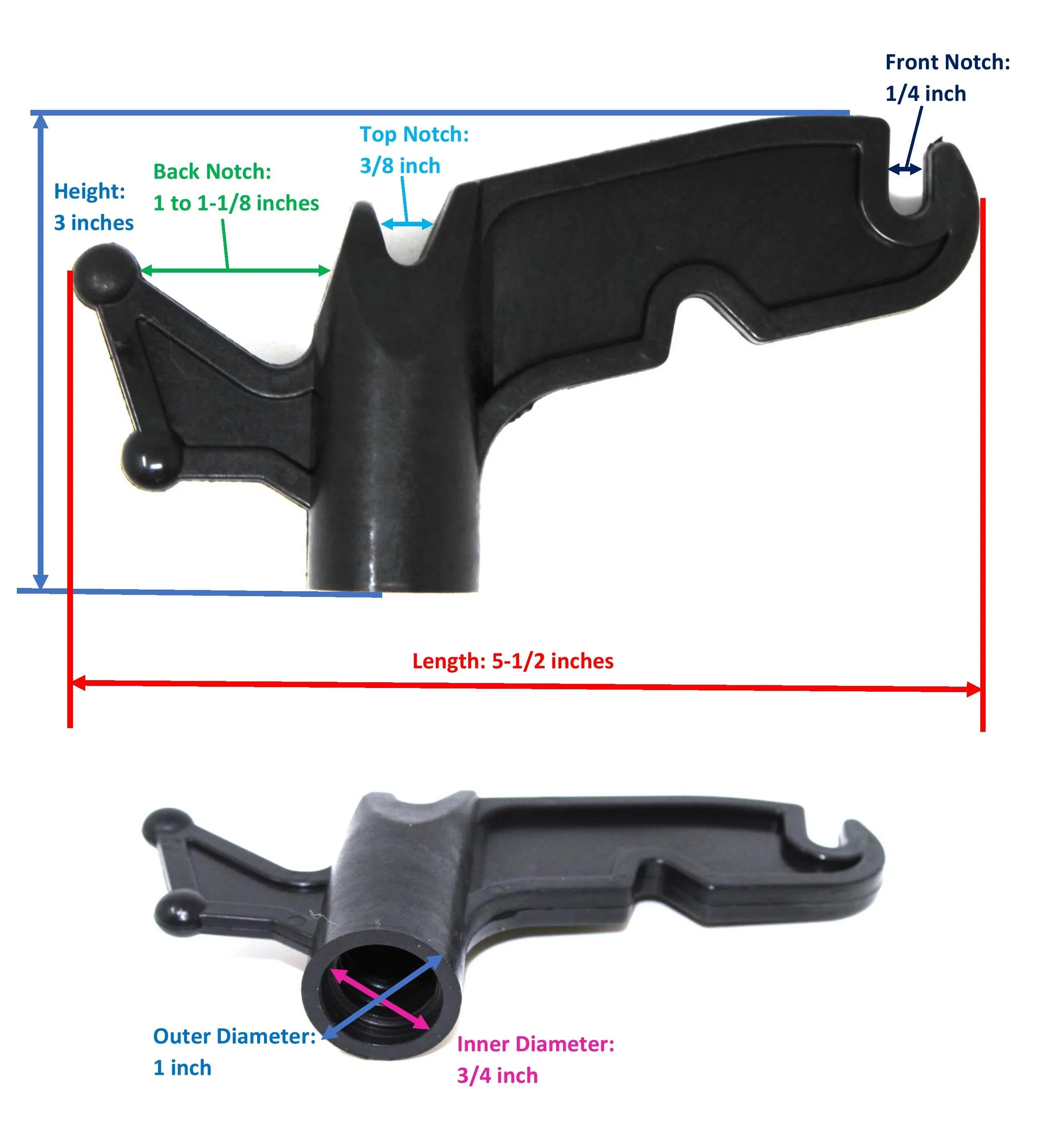 Multi-Purpose Plastic Handy Hook Utility Hook Screw On Pole Attachment