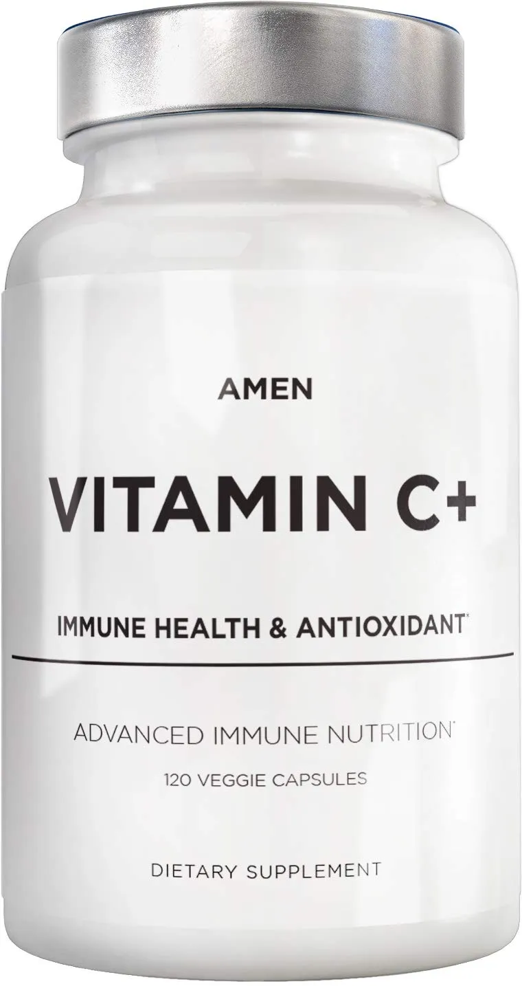 Natural Daily Vitamin C 1285mg Supplement, Citrus Bioflavonoids Fruits, Elderberry, Quercetin, Rosehips Extract, Zinc, Grapefuit, Lemon, Orange Powder – Vegan, Non-GMO – 2 Months Supply - 120 Capsules