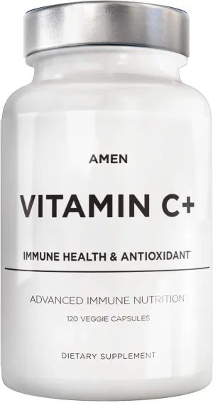 Natural Daily Vitamin C 1285mg Supplement, Citrus Bioflavonoids Fruits, Elderberry, Quercetin, Rosehips Extract, Zinc, Grapefuit, Lemon, Orange Powder – Vegan, Non-GMO – 2 Months Supply - 120 Capsules