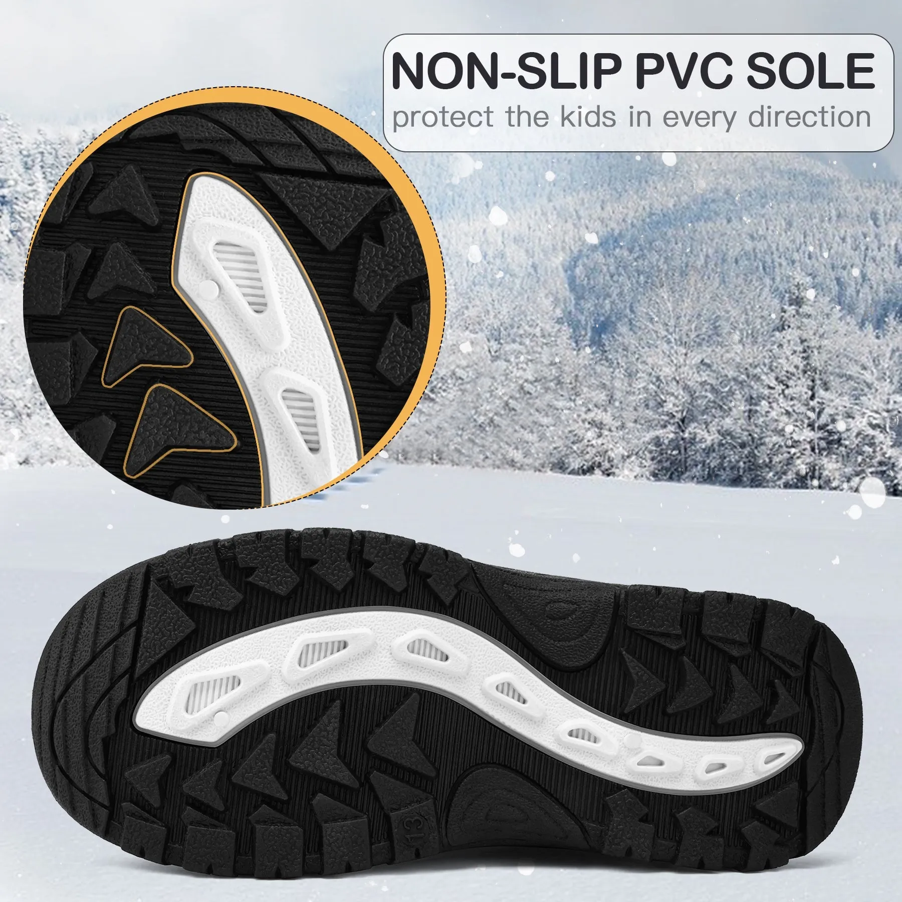Navy Fur Lined Waterproof Snow Boots
