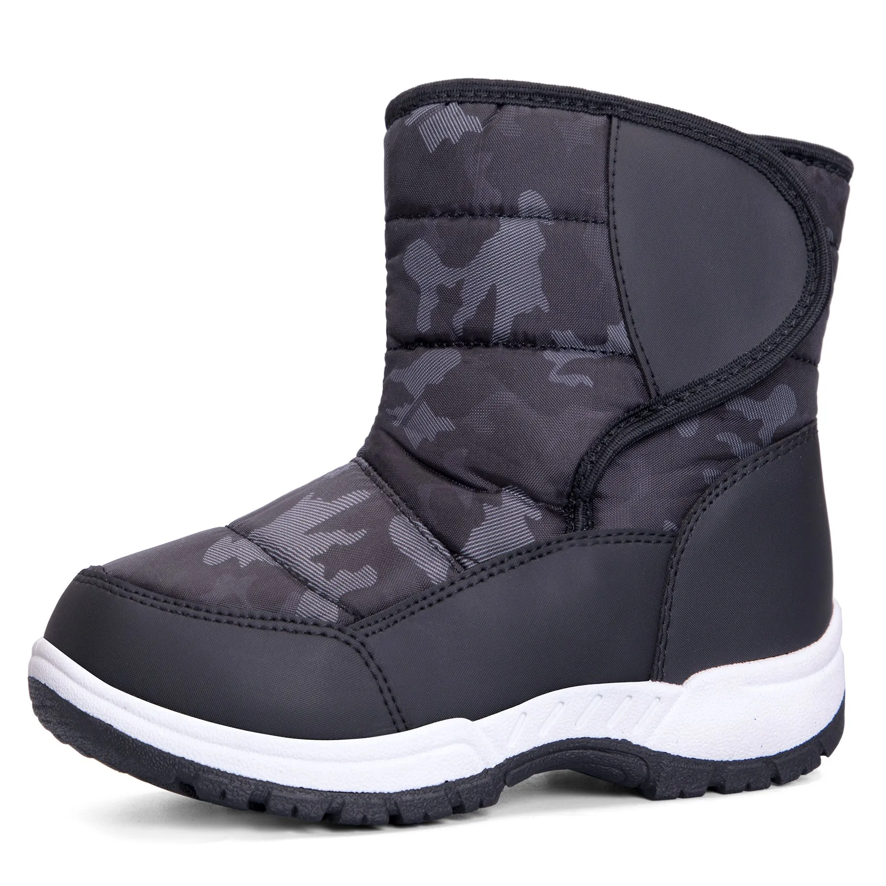Navy Fur Lined Waterproof Snow Boots