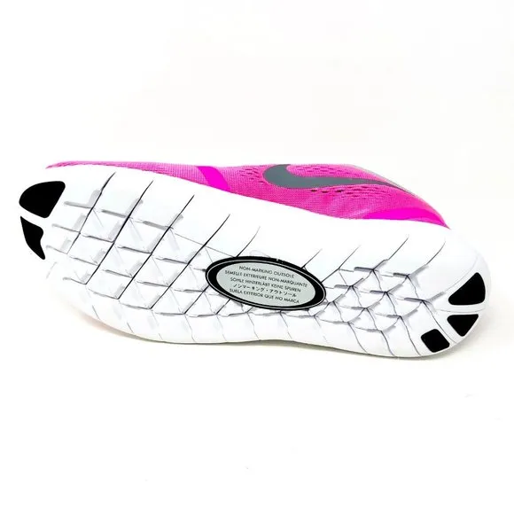 Nike Free RN (GS) Pink Burst Silver White Black Girls Kids Sneakers 833993 600