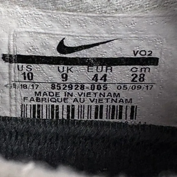 Nike Metcon 3 Gray White Mens US Size 10 EUR 44 852928-005 Sneakers
