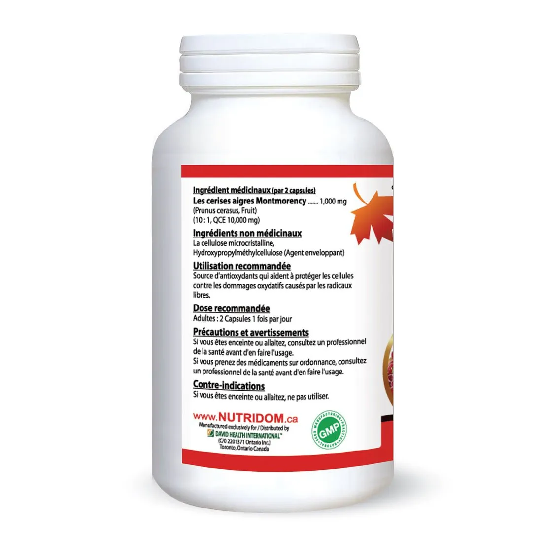 Nutridom Montmorency Tart Cherry 10x, 120 Veg Capsules