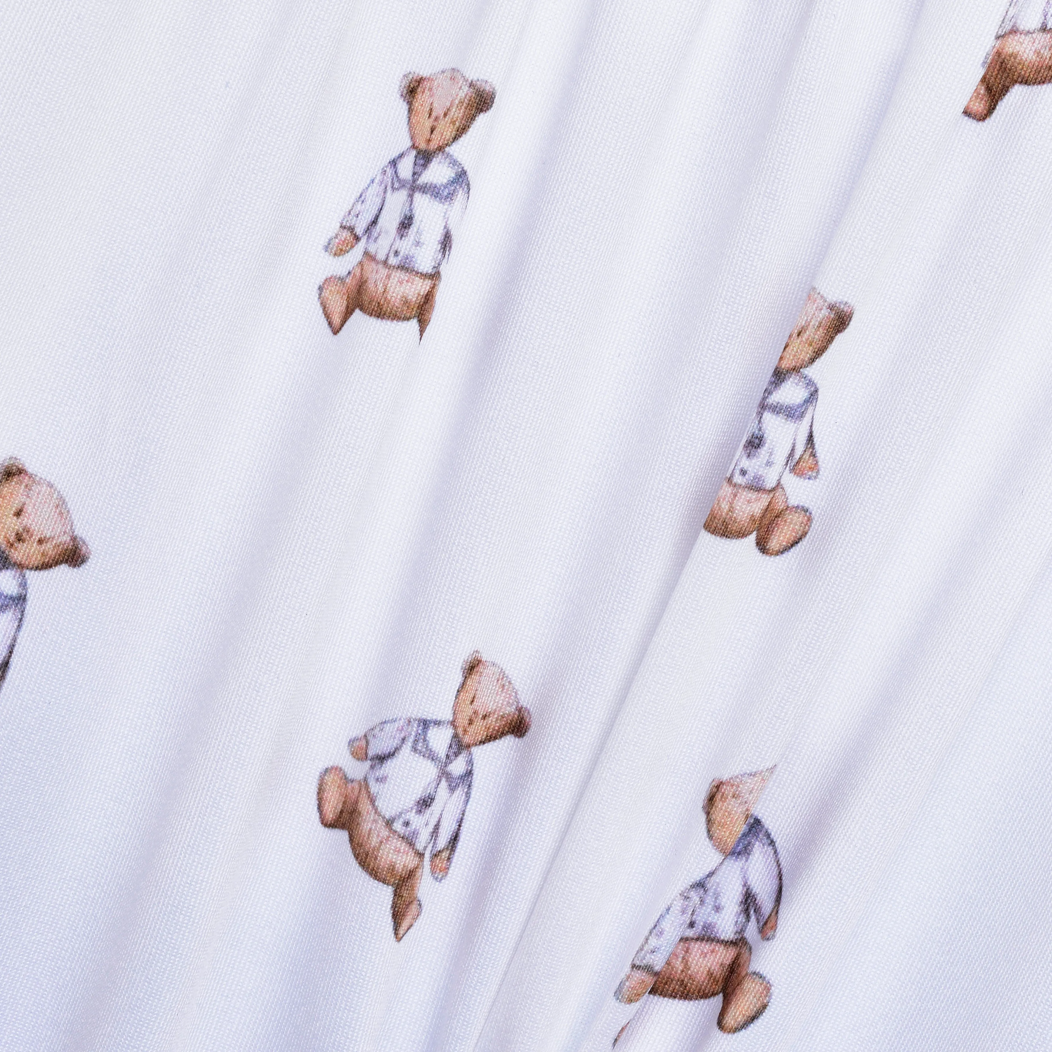 Ocean Baby Boys Smocked White Teddy Sleepsuit & Bib Set (NB-12M)