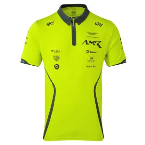 Official AMR Aston Martin Racing Le Mans Team Issue Race Day Team Polo Shirt Lime Green
