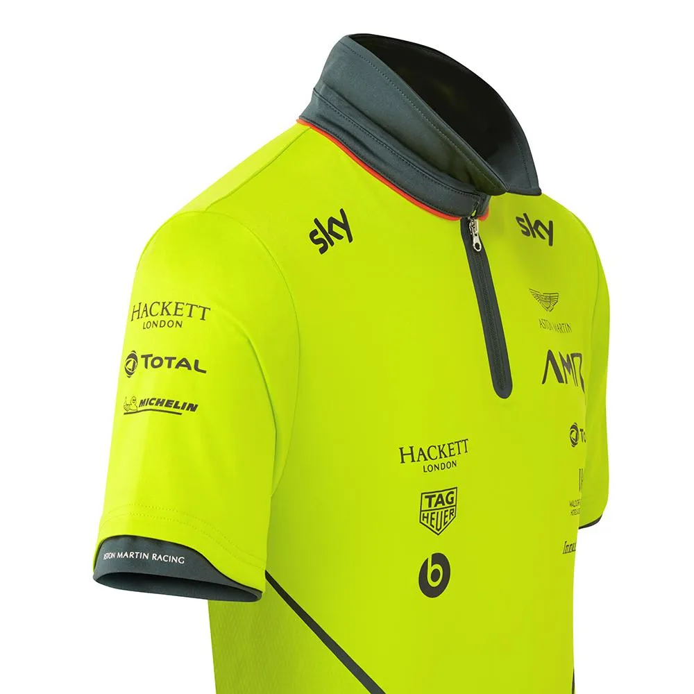 Official AMR Aston Martin Racing Le Mans Team Issue Race Day Team Polo Shirt Lime Green
