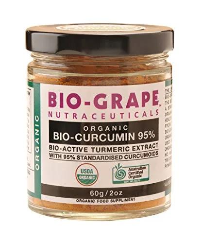 Organic BIO Curcumina 95% Bio Activo Extracto de Cúrcuma Antioxidante Rico 2.12 oz