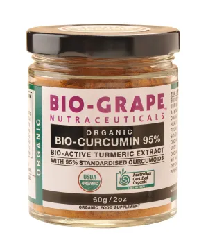 Organic BIO Curcumina 95% Bio Activo Extracto de Cúrcuma Antioxidante Rico 2.12 oz