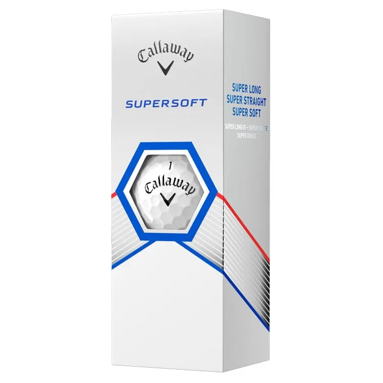 Pelotas de golf Callaway 2023 Supersoft blancas, paquete de 12