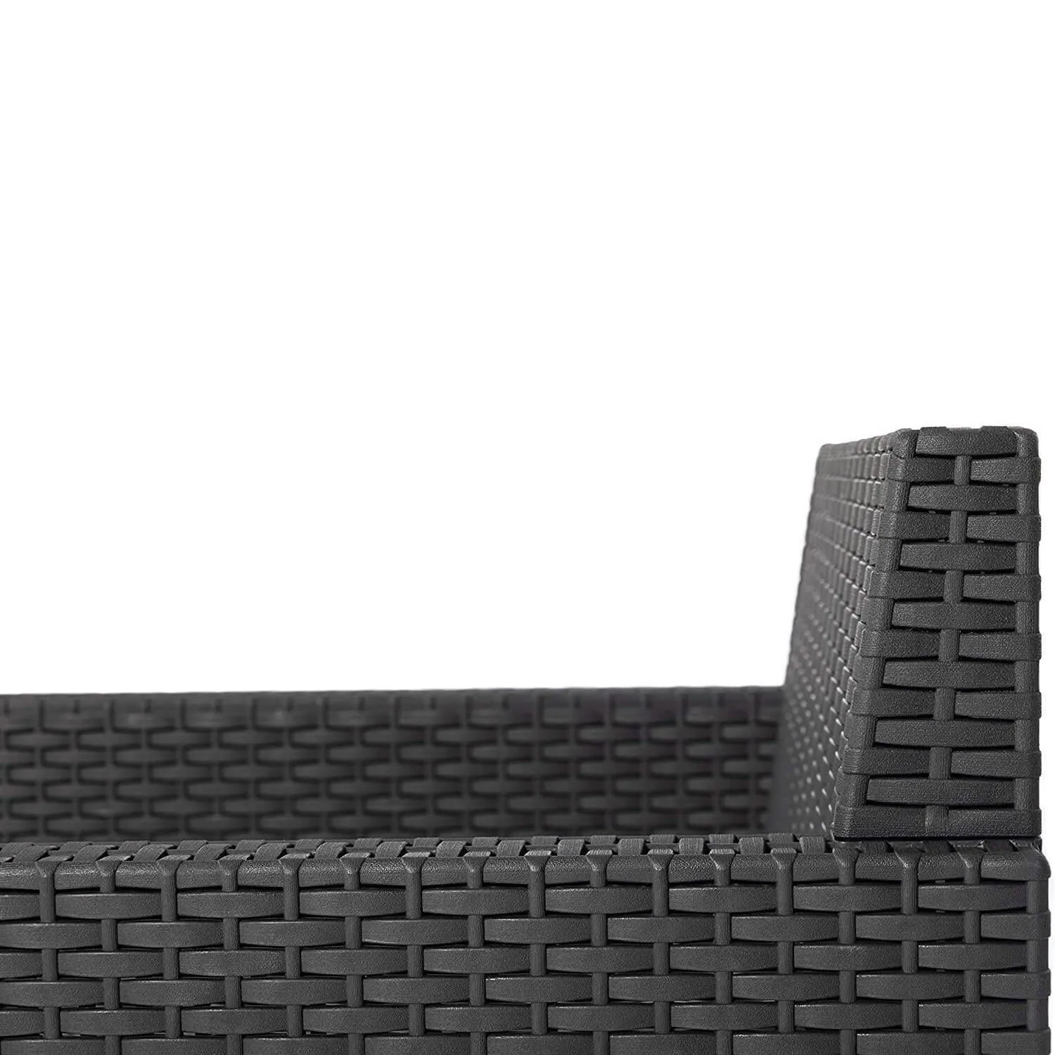 Penelope 3 Piece 2 Person Weatherproof Rattan Outdoor Garden Lawn Decking Balcony Furniture Set, 2x Chair   1x Table, Anthracite