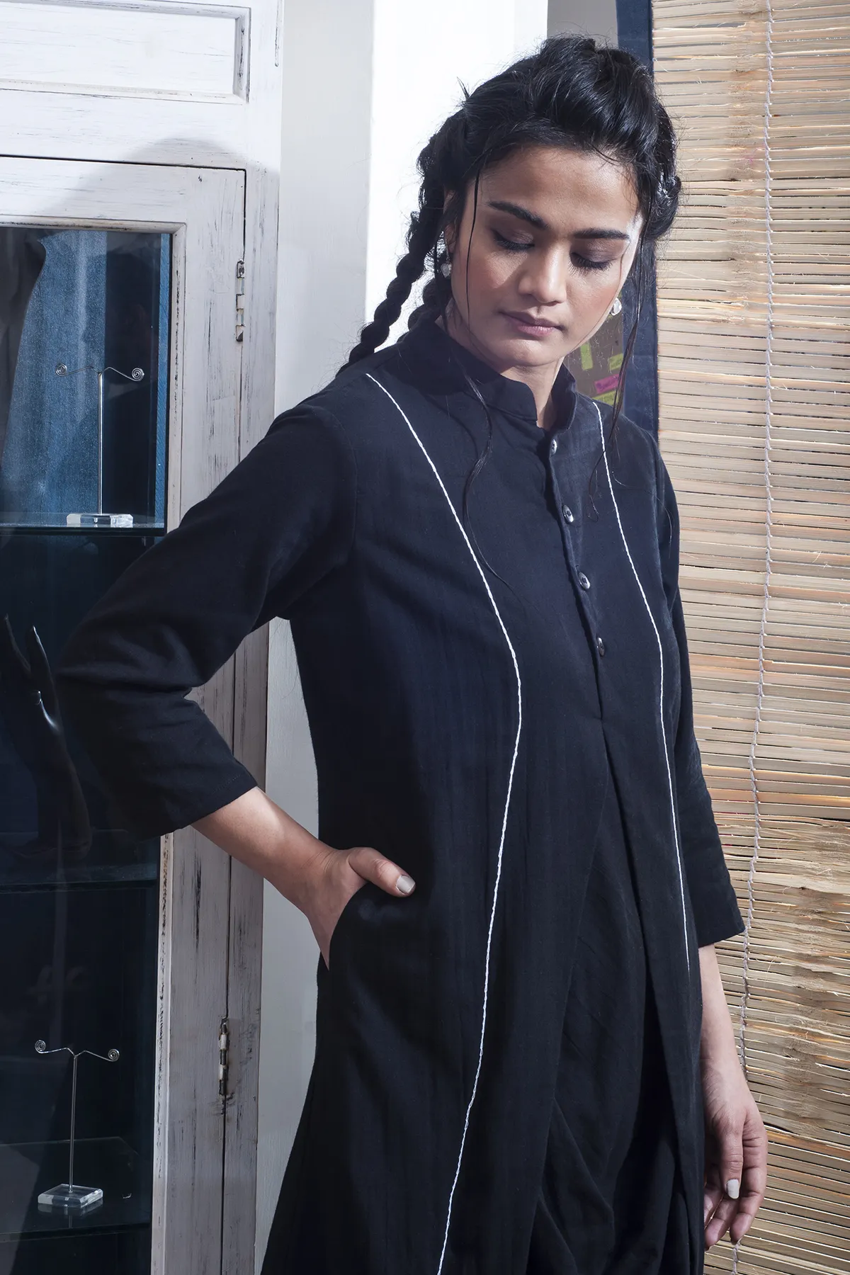 Pirna - Black Cowl Dress