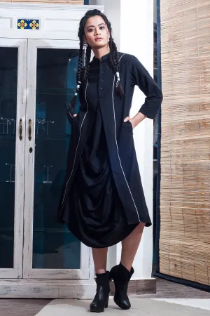 Pirna - Black Cowl Dress