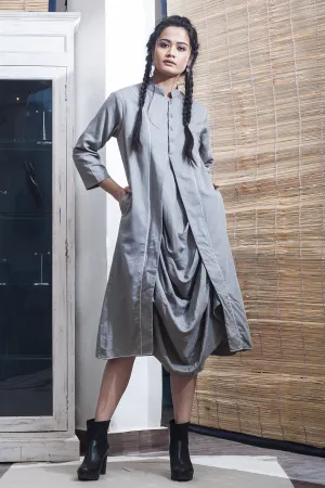 Pirna - Grey Cowl Dress