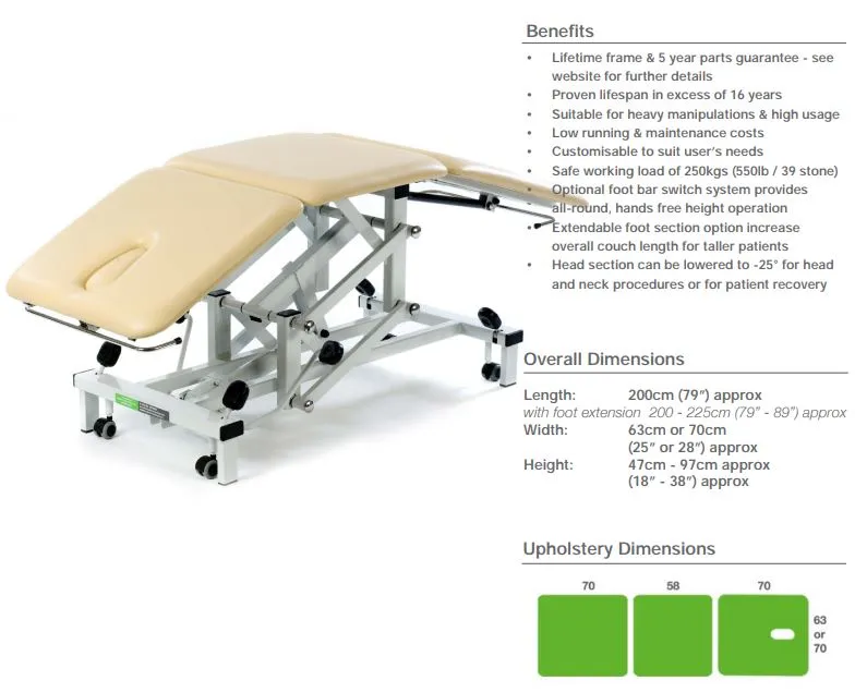 Plinth 513 3-Section Physiotherapy Bed