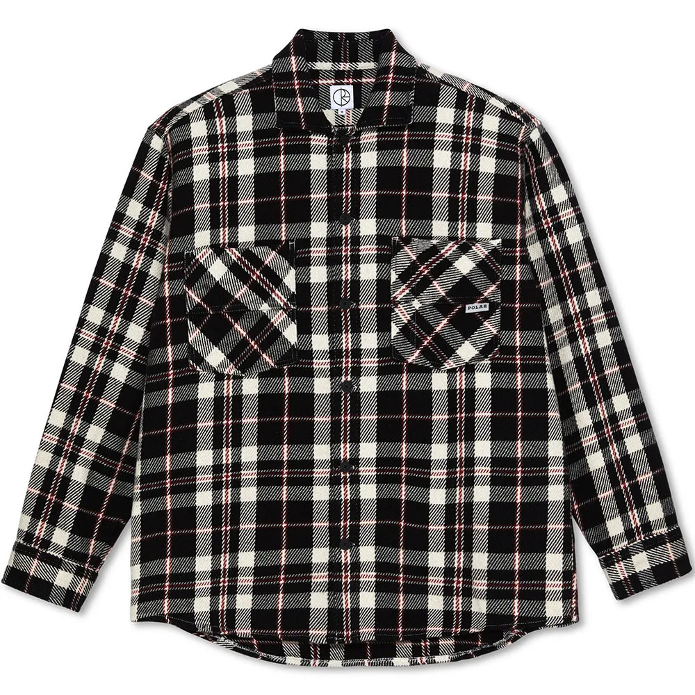Polar Skate Co Big Boy Overshirt Flannel Black/Cloud White/Red