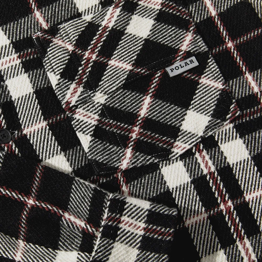 Polar Skate Co Big Boy Overshirt Flannel Black/Cloud White/Red