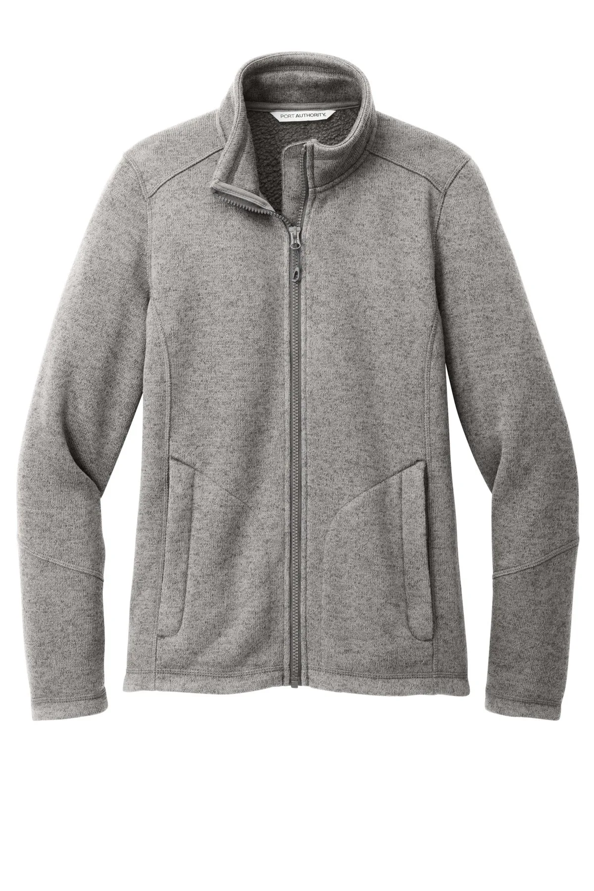 Port Authority Women's Arc Sweater Fleece Jacket L428 Deep Smoke Heather