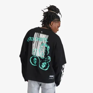 "Vandal" SS/LS Layer Tee (black/turquoise)