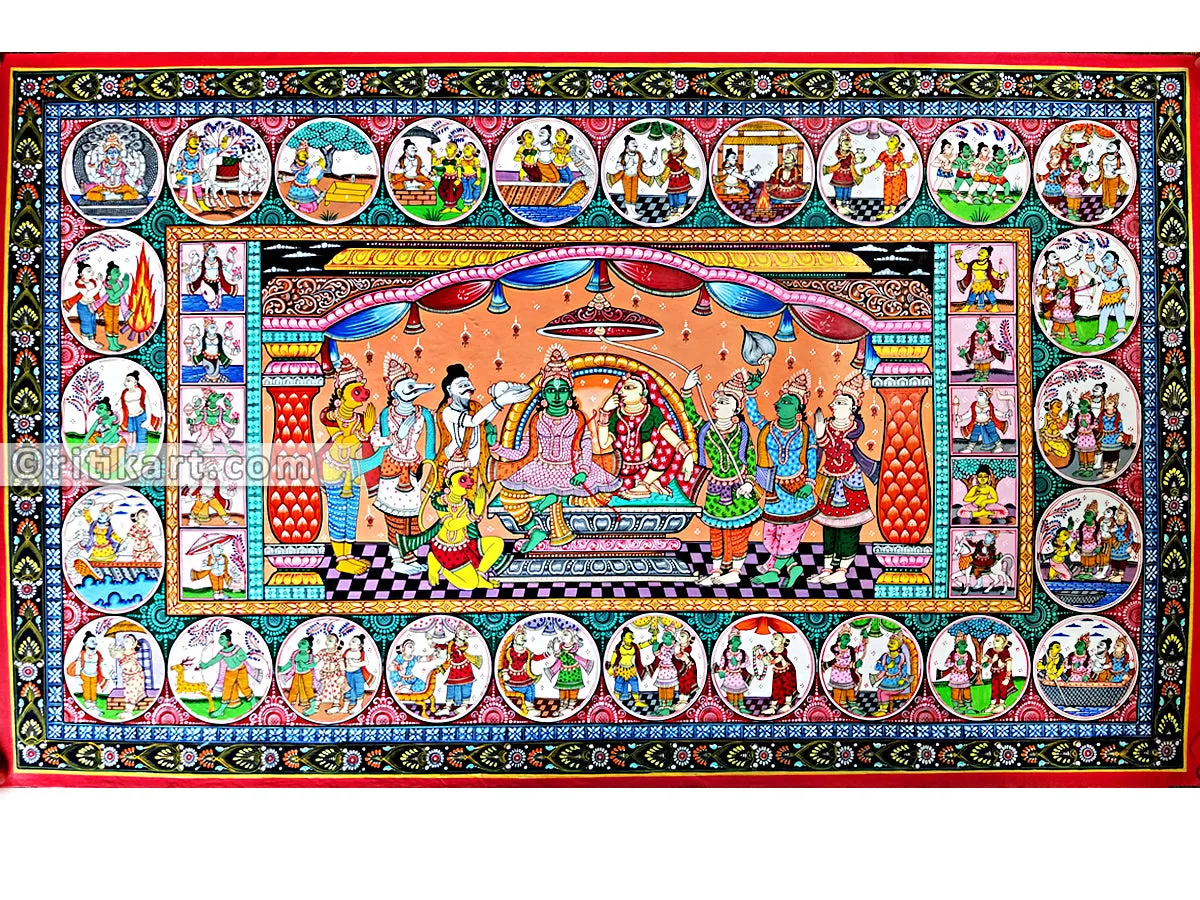 Ramleela Canvas Pattachitra
