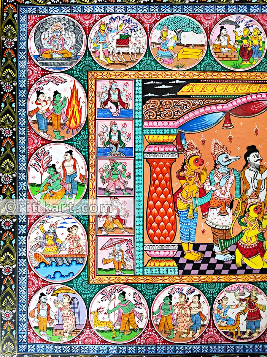 Ramleela Canvas Pattachitra