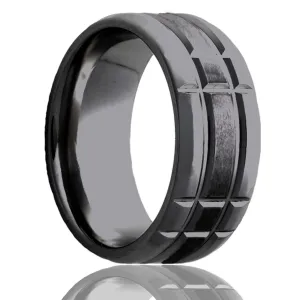 Rectangle Cut Satin Black Zirconium Ring