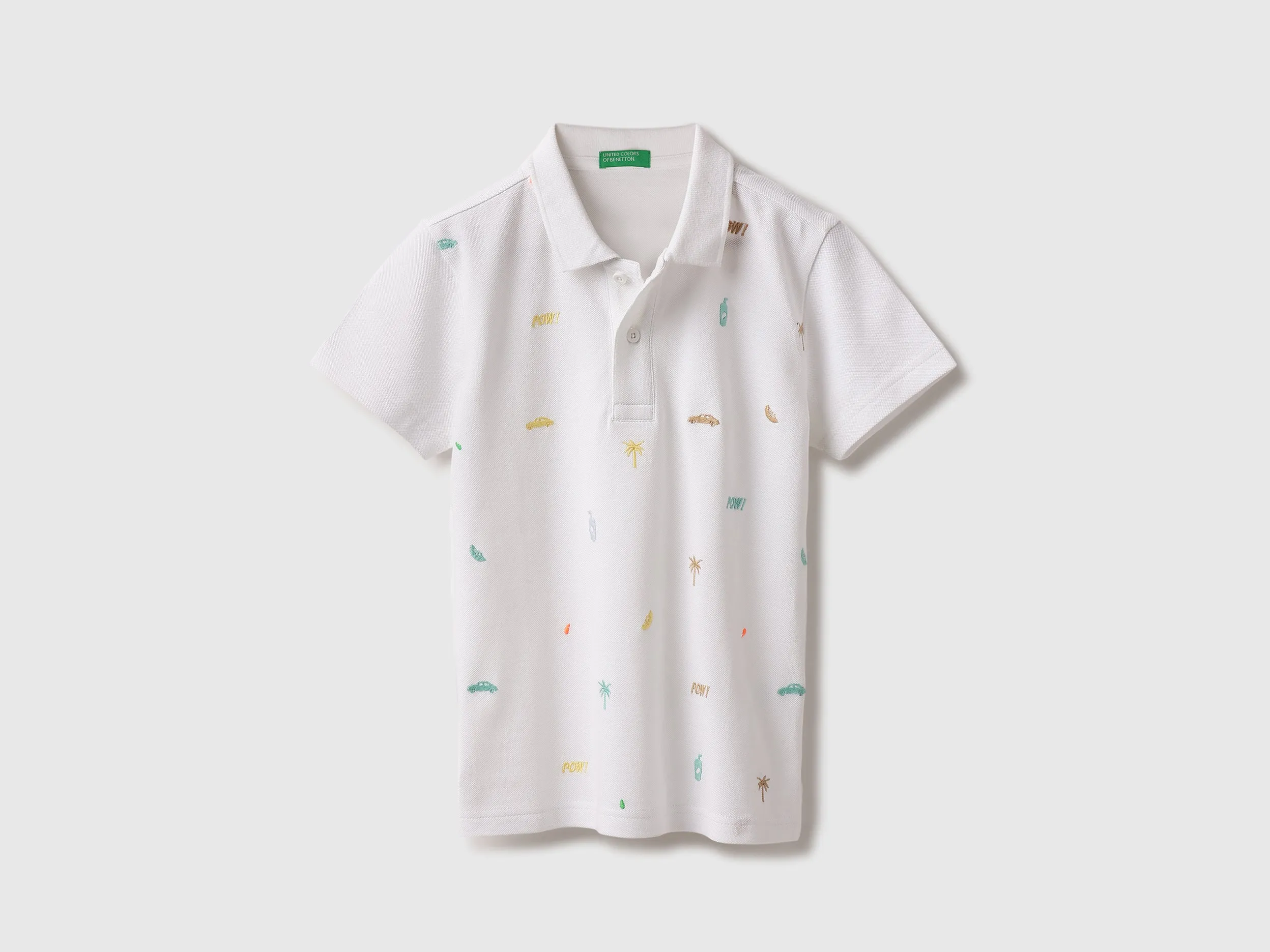 Regular Fit Polo Neck Embroidered T-Shirt