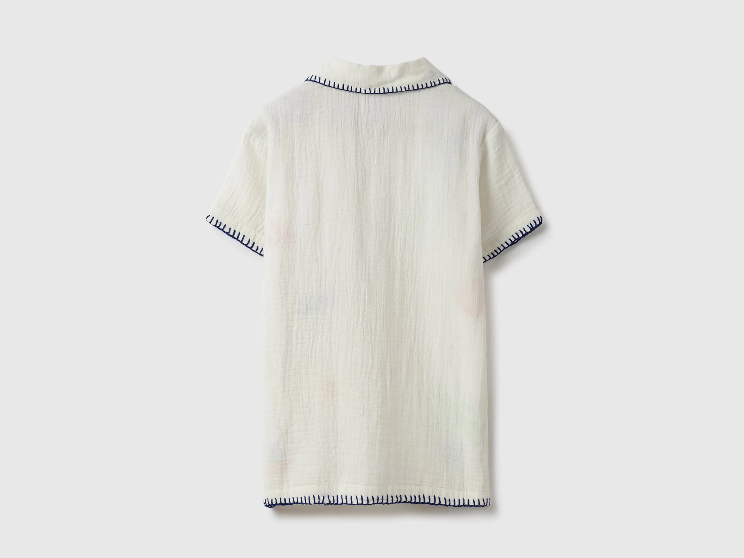 Regular Fit Resort Collar Embroidered Shirt
