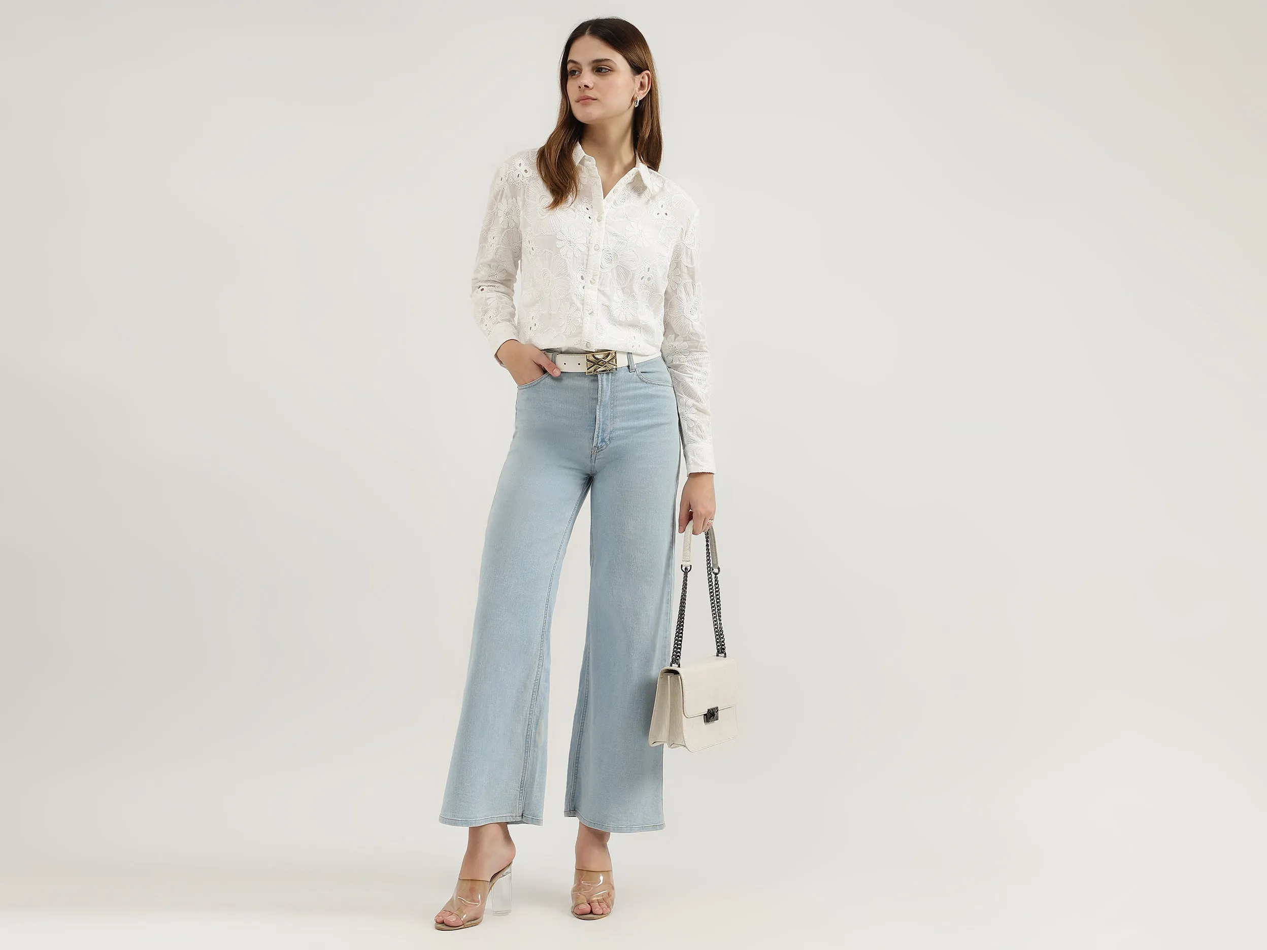 Regular Fit Spread Collar Embroidered Shirts