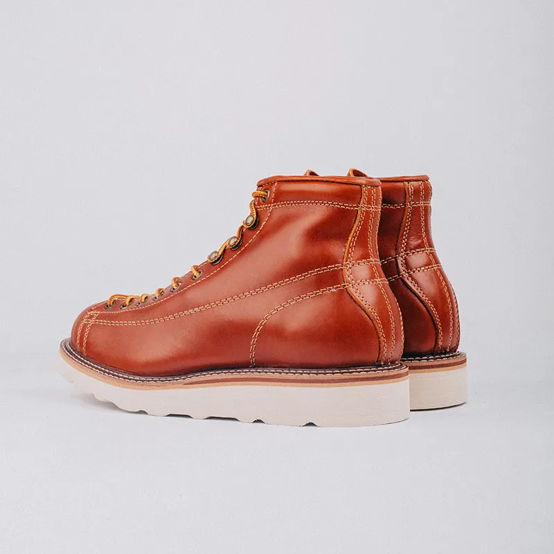 Retro Short Face Men's And Women's Full-size Wear-resistant First Layer Cowhide Ankle Boots