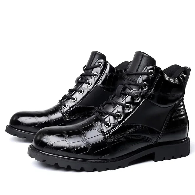 Robert - Croc Leather Boots