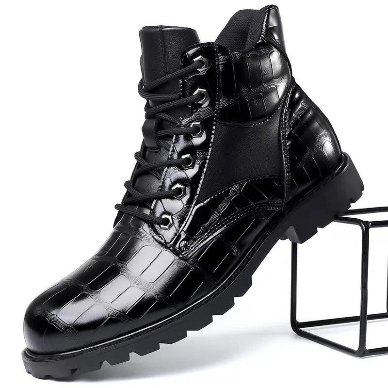 Robert - Croc Leather Boots