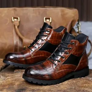 Robert - Croc Leather Boots