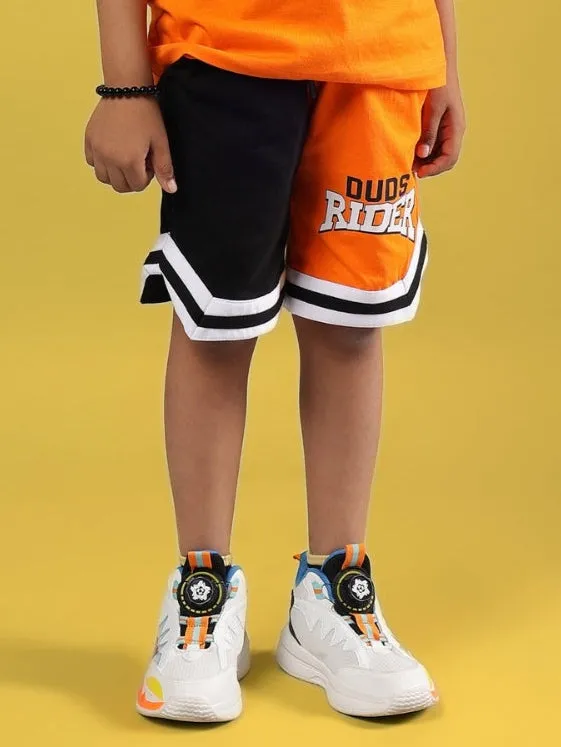 ROGUE RIDER SHORTS FOR BOYS & GIRLS (BLACK-ORANGE)