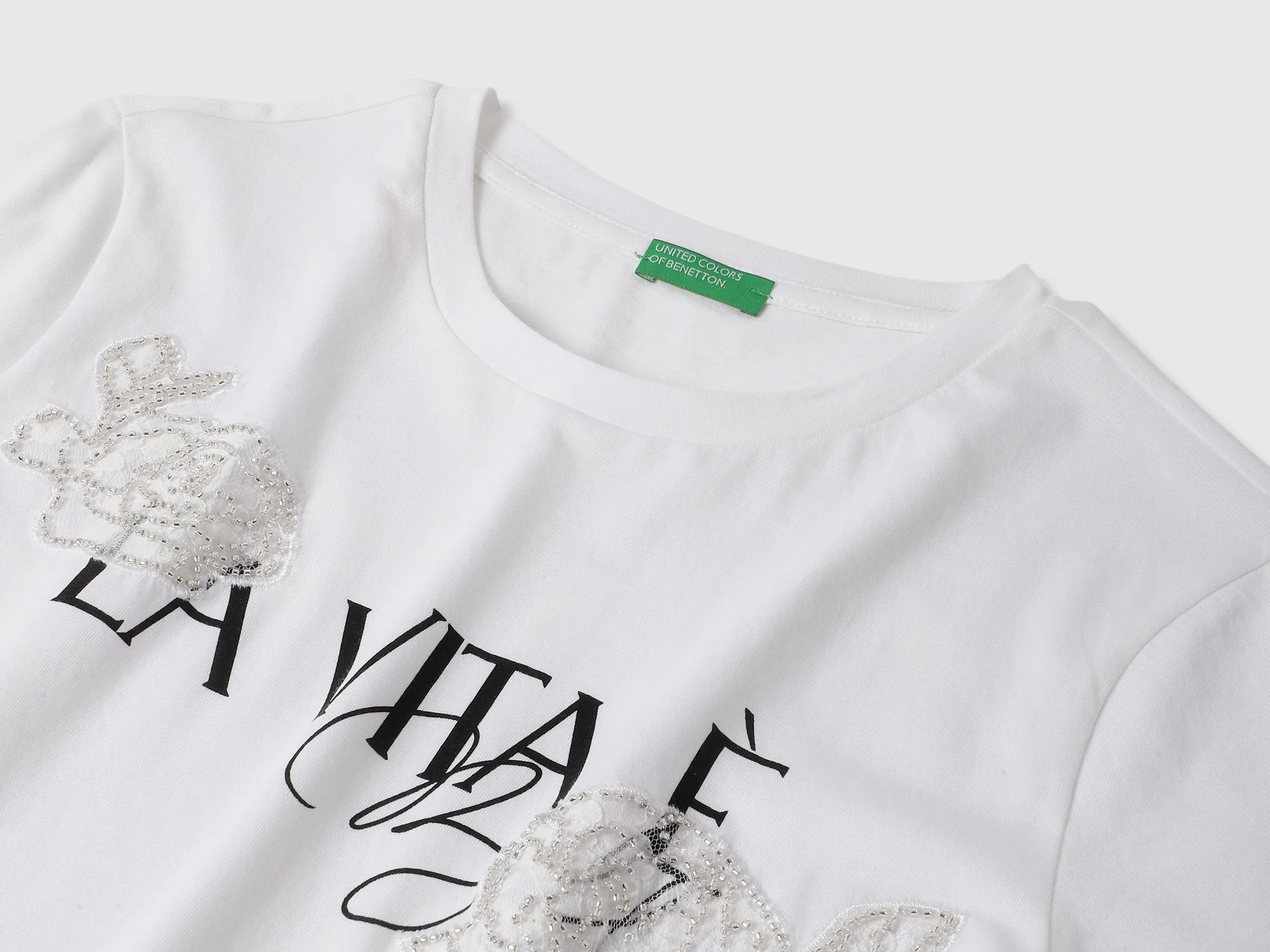Round Neck Embroidered Tshirt