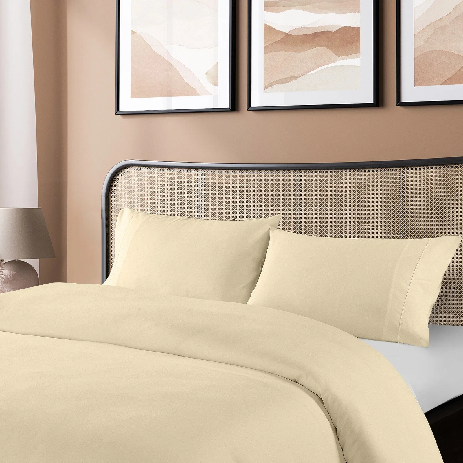 Royal Comfort Blended Bamboo Quilt Cover Sets -Dark Ivory-Double