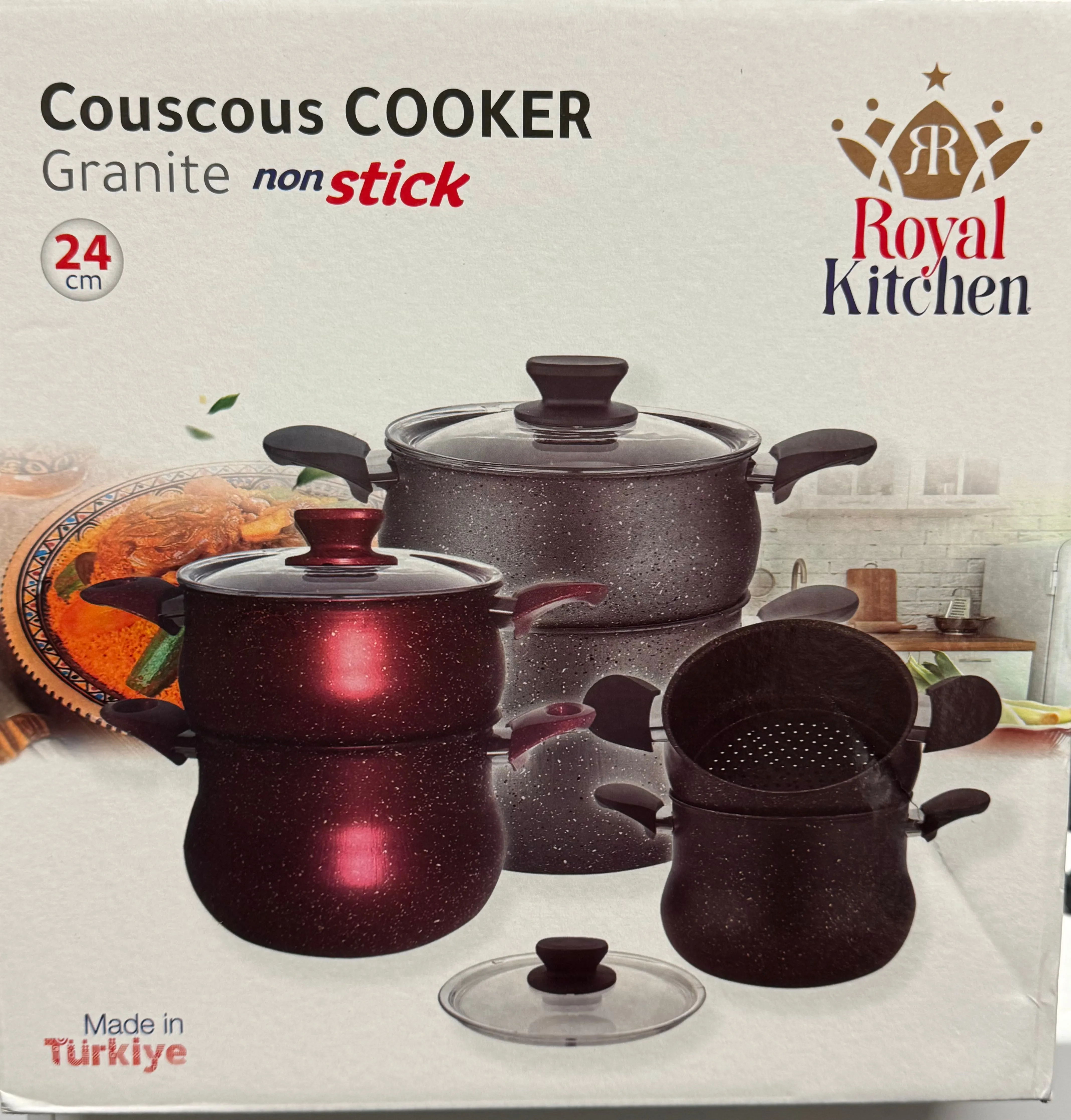 Royal Couscousier Pot Granite Steamer 8L/24cm