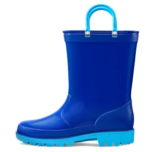 Rubber Rain Boots with Solid Color Panels