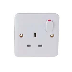 Schneider Electric GGBL3010 Lisse White Moulded 13A SP 1G Switched Socket