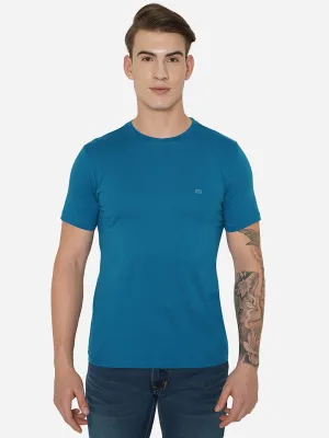 Seaport Blue Solid Slim Fit T-Shirt | JadeBlue