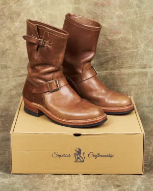 Second Hand John Lofgren LK-003 Engineer Boots Horween Leather CXL Natural Size US 9D