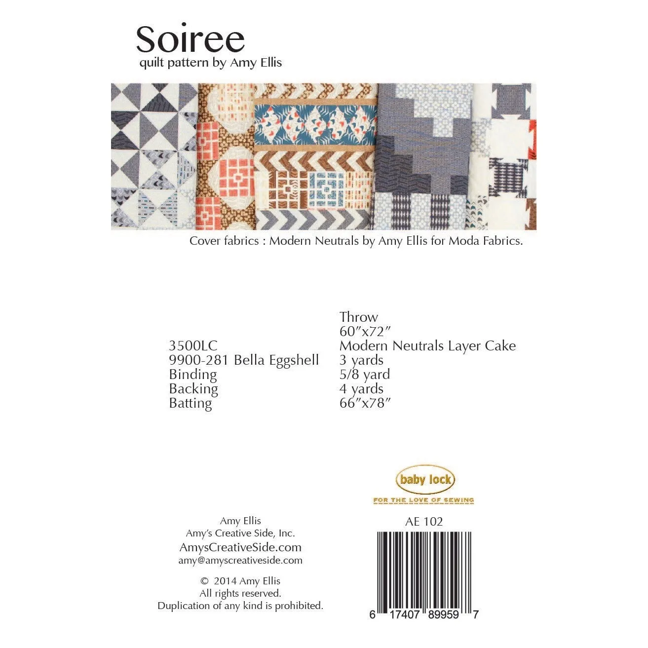 Soiree Quilt Pattern