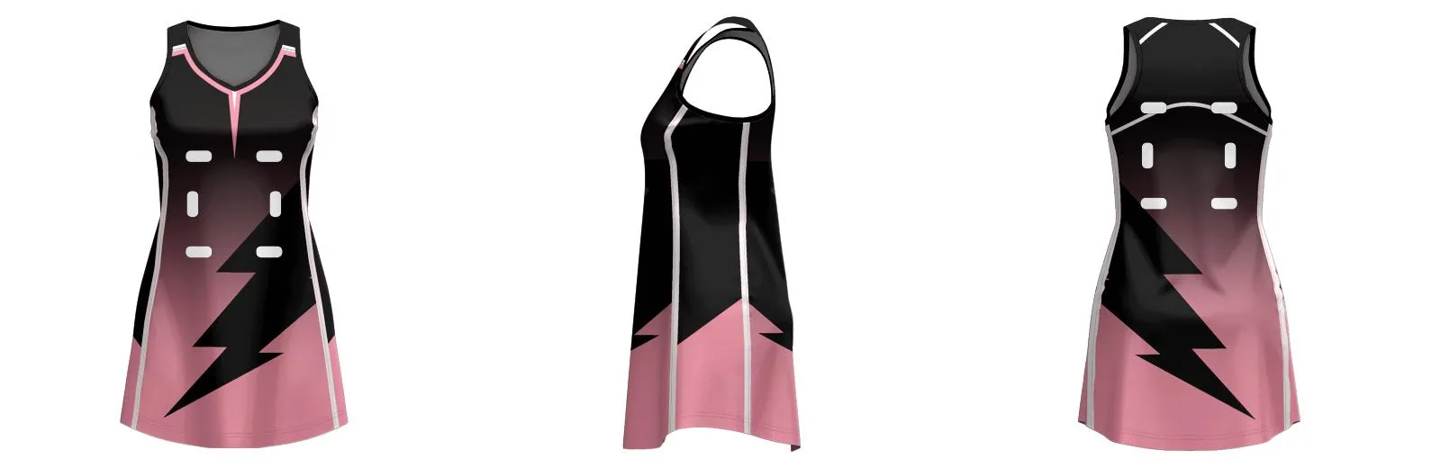 Struck Core Fusion Netball Dress V Neck Custom Design Your Own